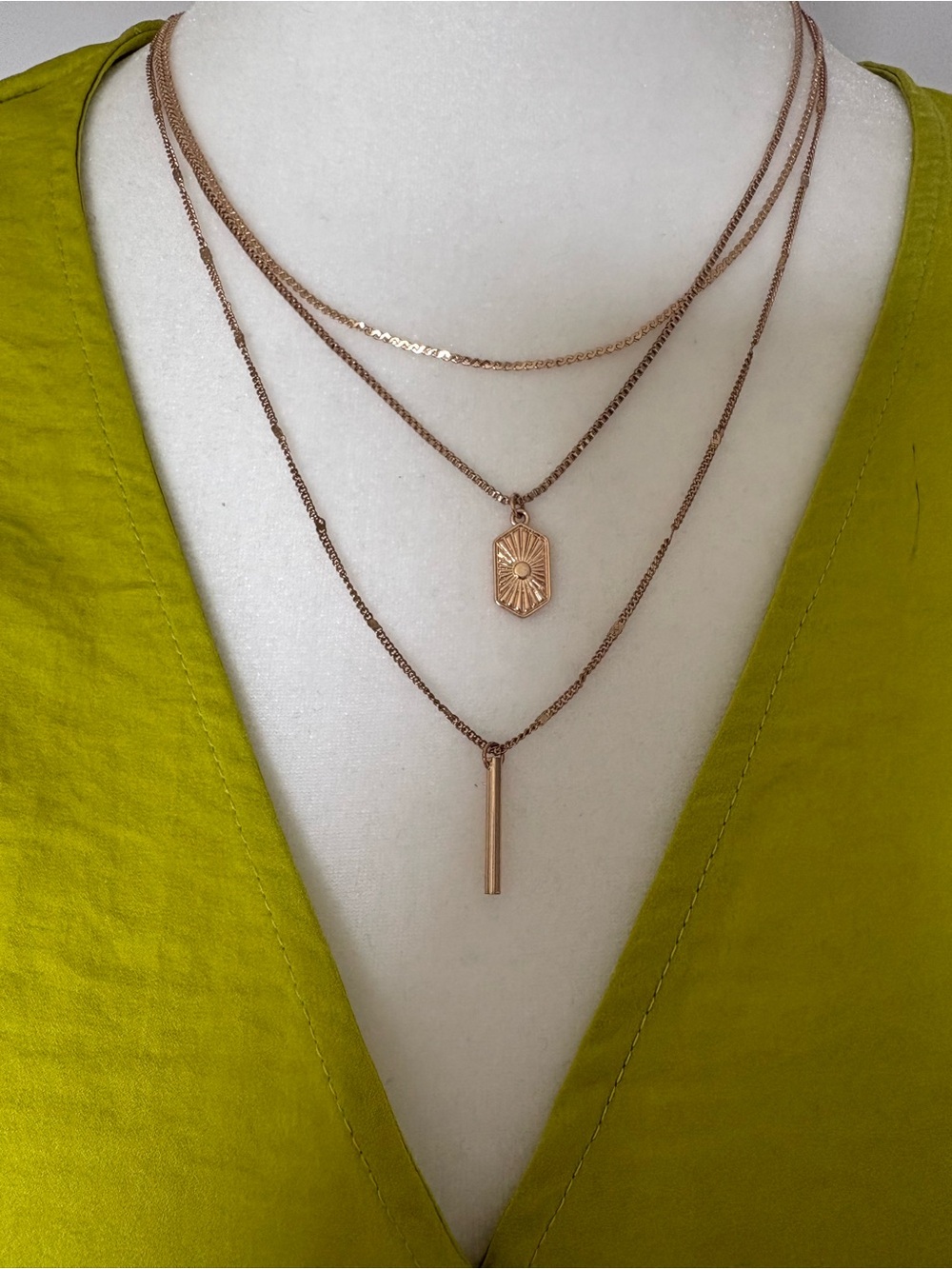 RW&CO. Gold Triple Layer Necklace